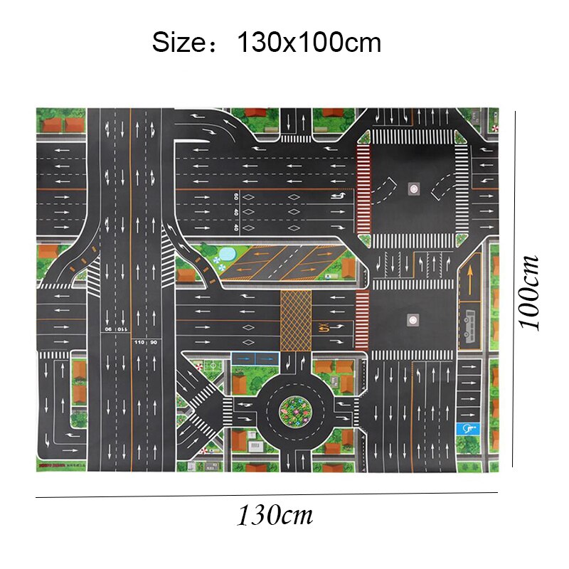 Børns legetøj trafik vej parkeringsplads kort engelsk by parkeringsplads kort baby leg spil mat tæppe: Vej