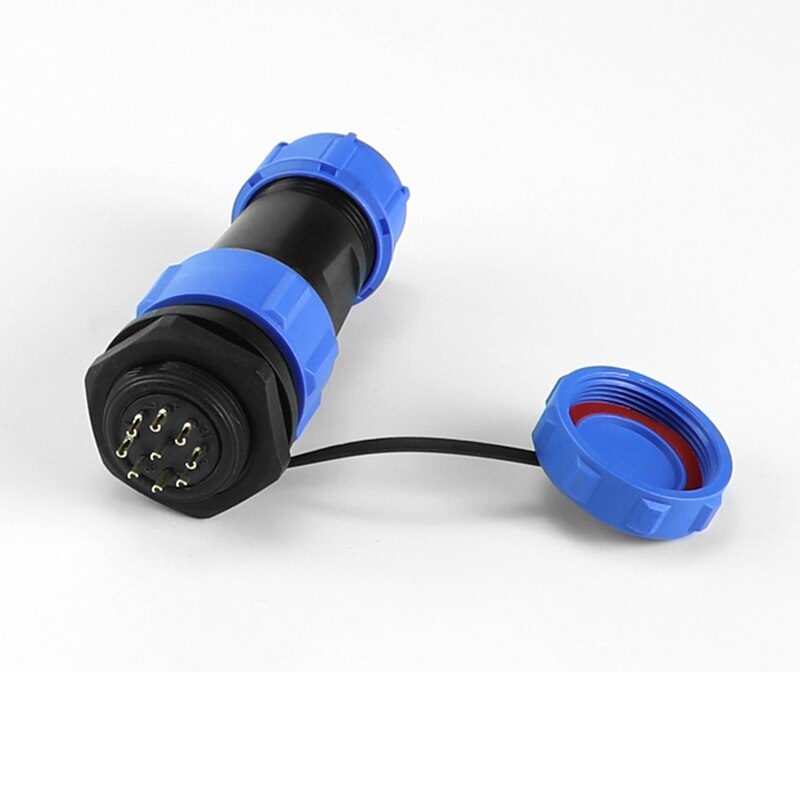 SP13 IP68 waterproof connector male plug & female socket 2/3/4/5/6/7/9 pin panel Mount wire cable connector aviation plug: 9 pin