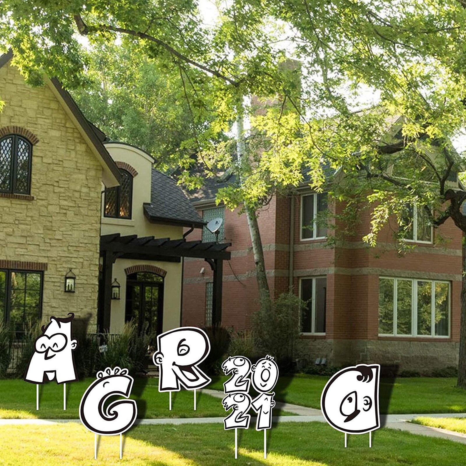 5Pcs Graduation Grade Tuin Teken Decoraties Unieke Outdoor Gazon Yard Teken Met Stakes Tuin Decoratie