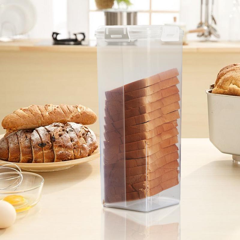 Brotkasten aus Kunststoff mit Verschlussdeckel und Tablett, Brot-Aufbewahrungsbox, Sandwich-Brot-Aufbewahrungsbox, Aufbewahrungsmaterial für die Küche