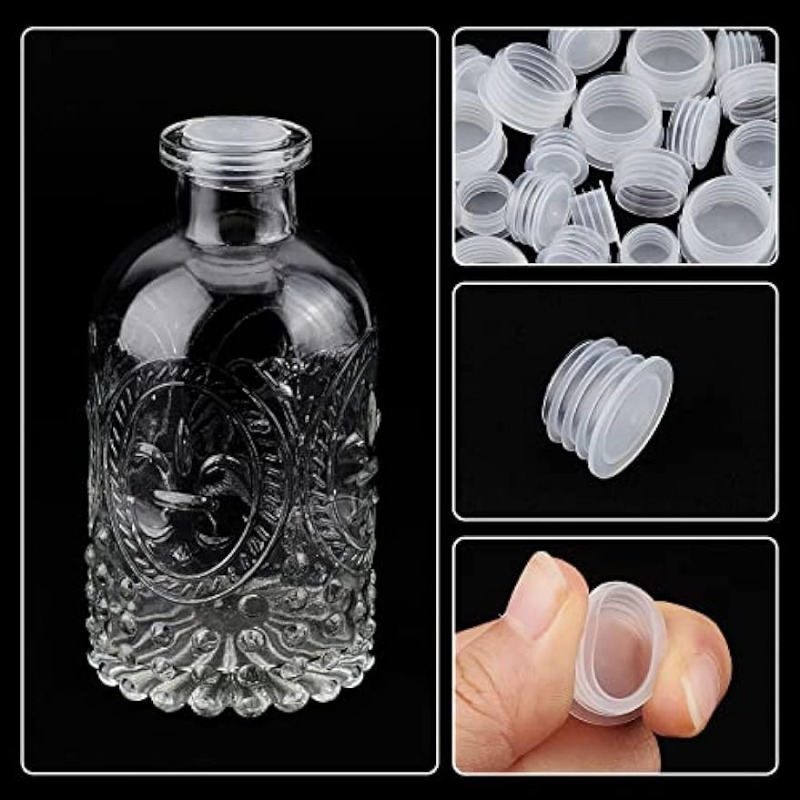 5 Size 50PCS Salt and Pepper Shaker Stoppers Plastic Salt Shaker Plug Stopper 1/2 to 7/8 Inch Replacement Plug Bottle Caps