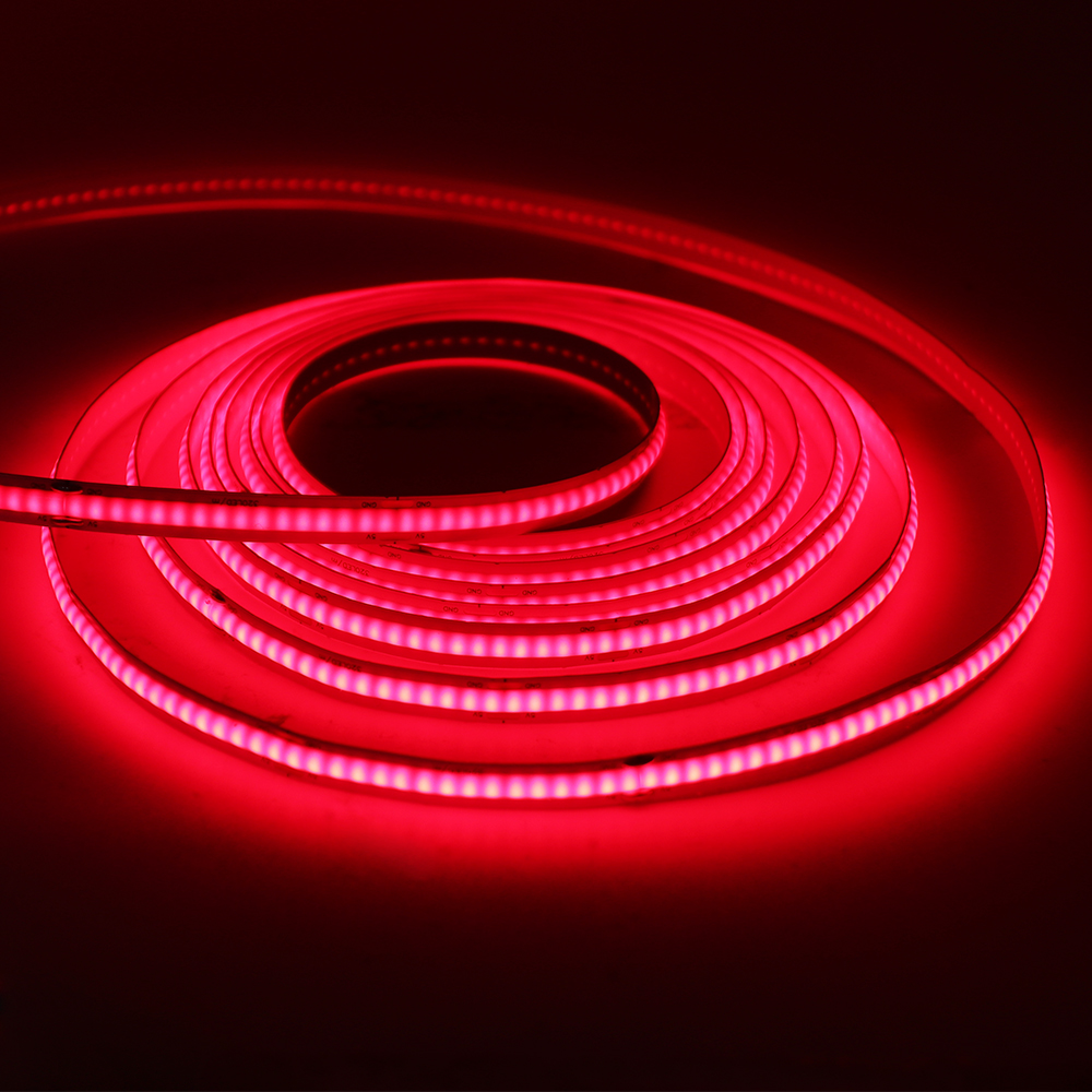 Tira de luces LED COB para iluminación trasera de TV, cinta Flexible de 5V CC, USB, 320LED/M, Blanco/azul hielo/rosa/amarillo/rosa/rojo/verde, lámpara de noche: Rojo / 5 m
