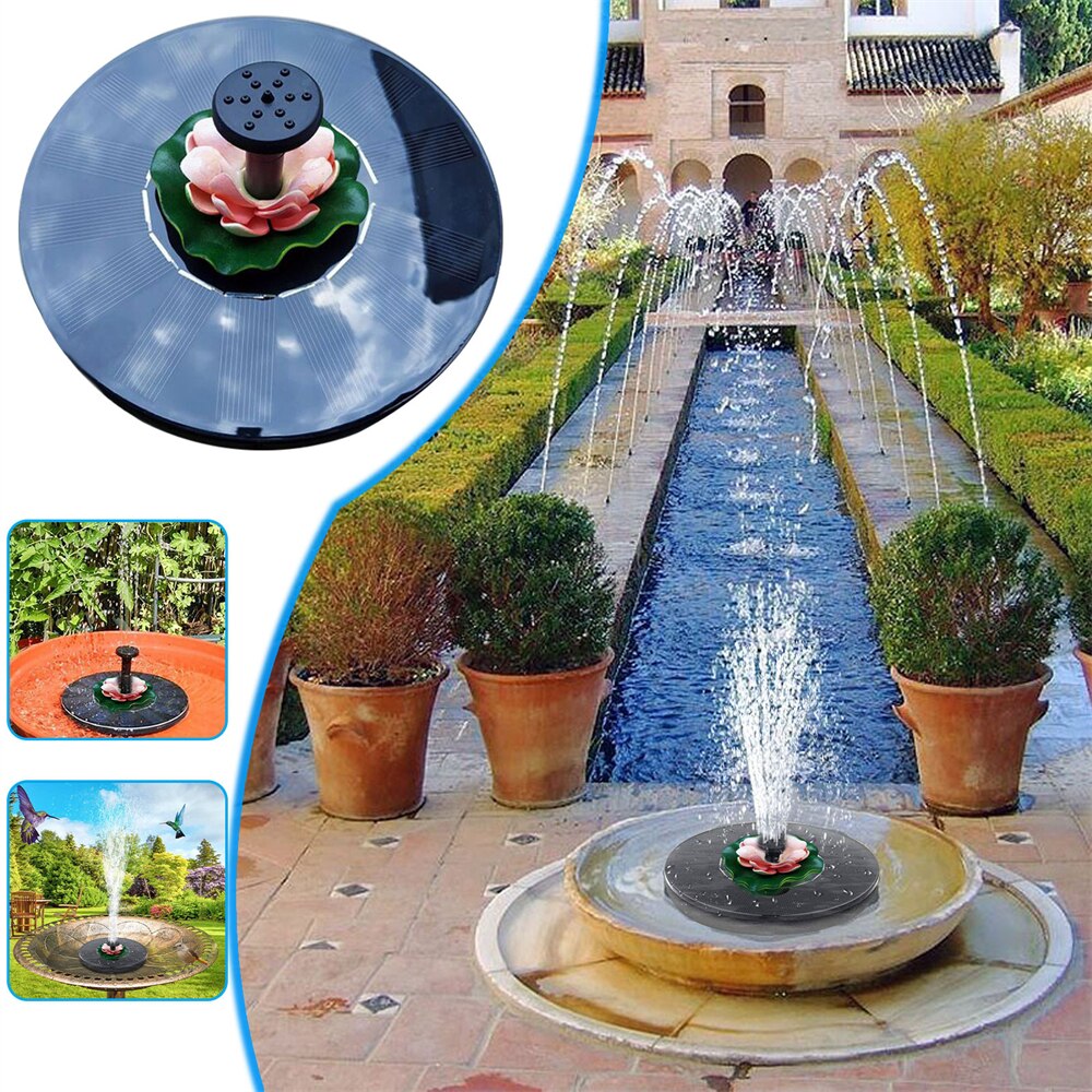 Floating Solar Fountain Garden Water Fountain Pool Pond Decoration Solar Powered Solar Bird Bath Water Pumps Garden Decoration: diameter 16cm