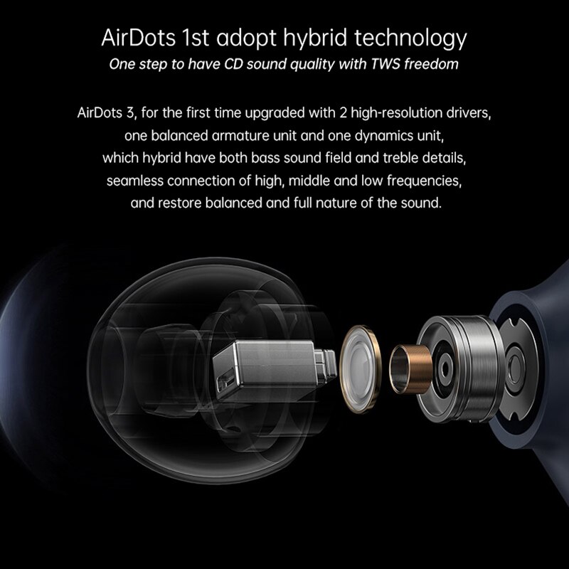 Xiaomi-auriculares Redmi AirDots 3, auriculares híbridos HD TWS, auriculares TWSEJ08LS 30h Life con funda, Solo 7h, Bluetooth 5,2, AptX, detección de baja latencia