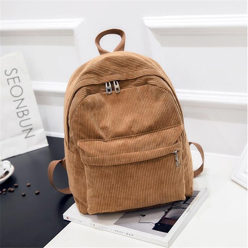 Personalisierte Cord Schwarz Navy Khaki Gary Student Rucksack Custom Bestickte Große Kapazität Schul für Schüler und Erwachsene: Khaki