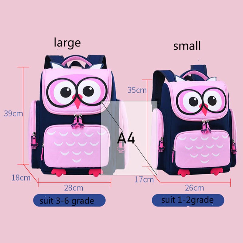 Respirant 3D hibou imprimé enfants cartables filles dessin animé école primaire sac à dos orthopédique sac à dos Mochila Infantil Escolares