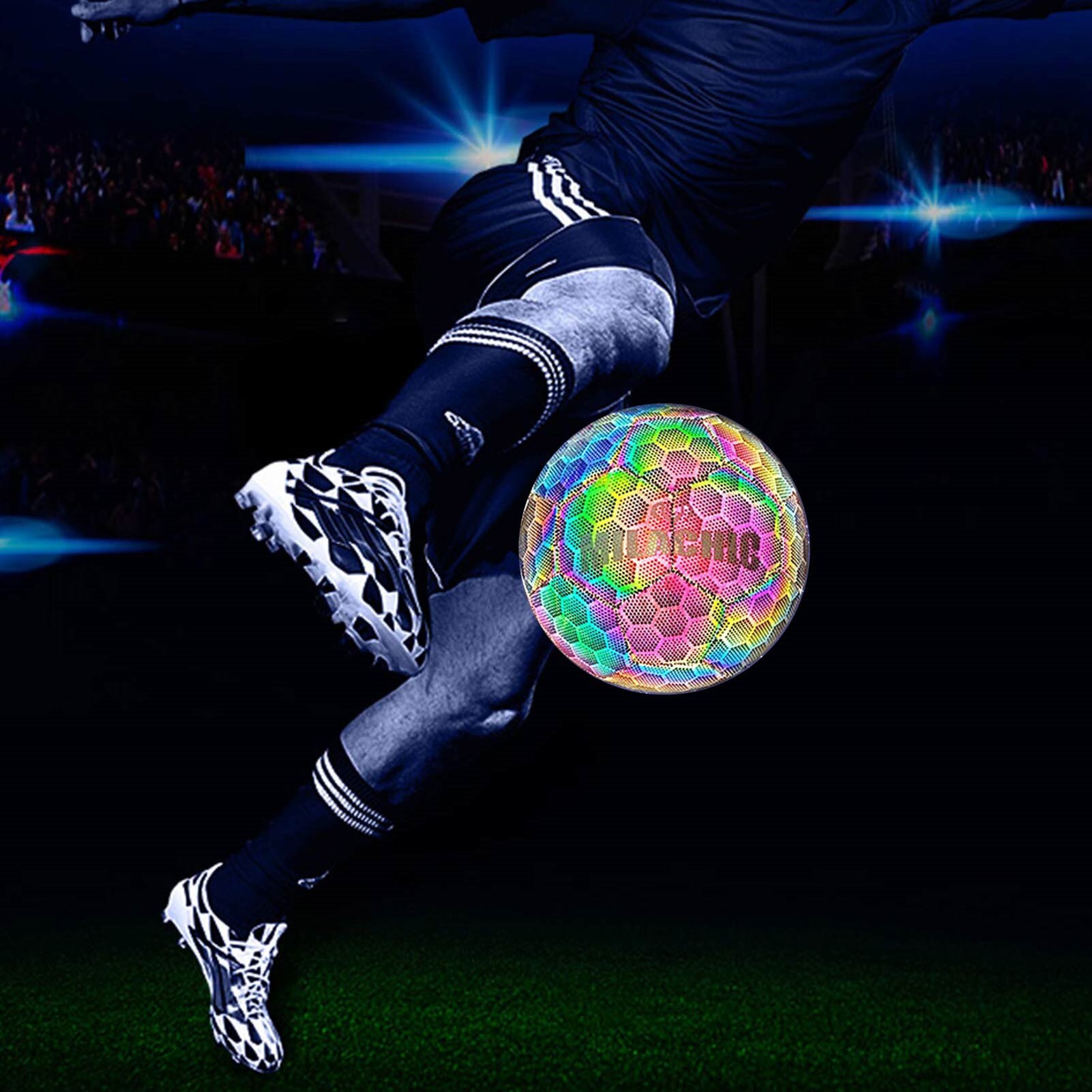 Reflective Football Night Glowing Soccer No. 5 No. 4 Luminous Football for Child Adult Training Glowing Football
