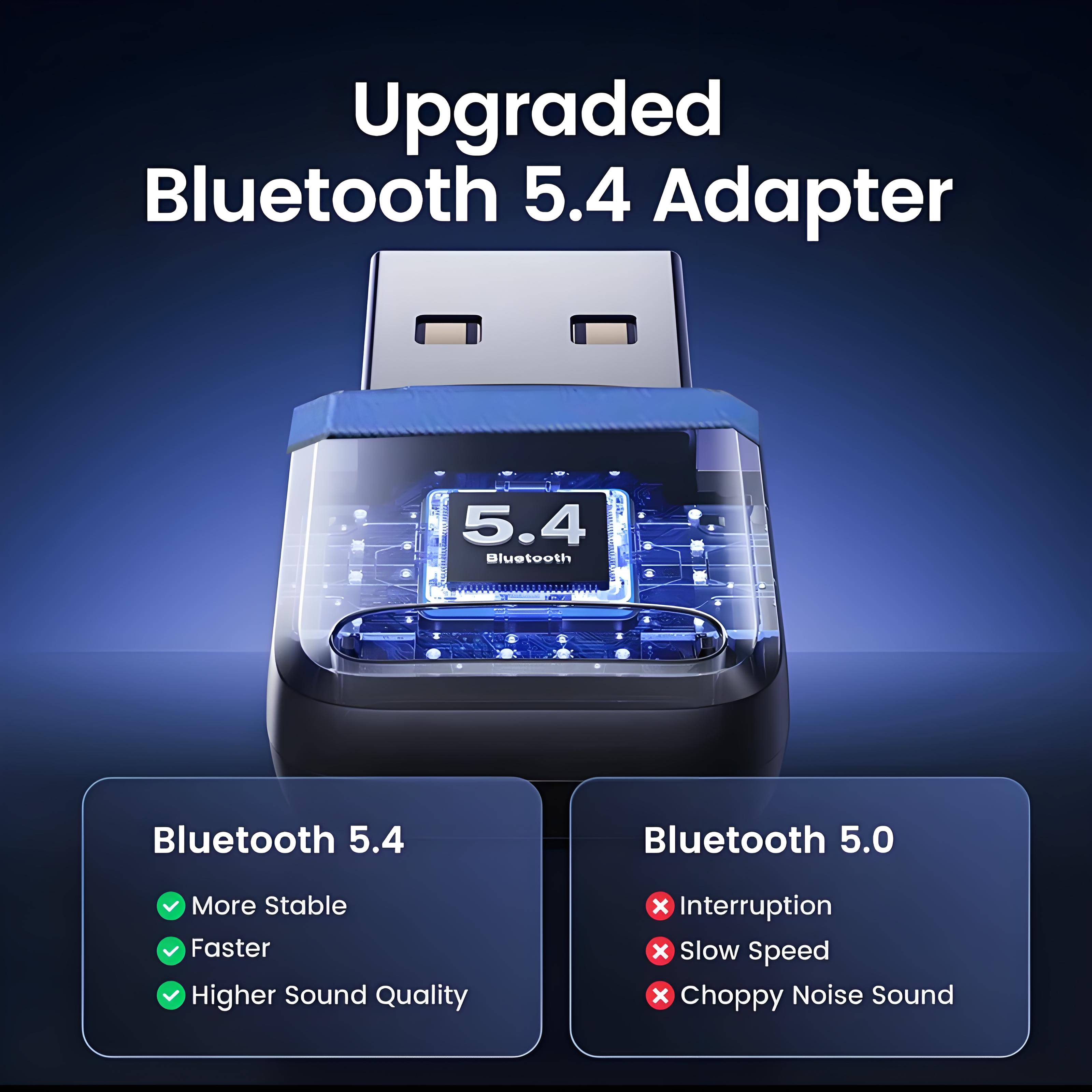 Bluetooth 5.3 5.4 Adapter USB Dongle Adapter Audio Receiver Transmitter Wireless Adapter for PC Laptop Speaker Mouse Keyboard