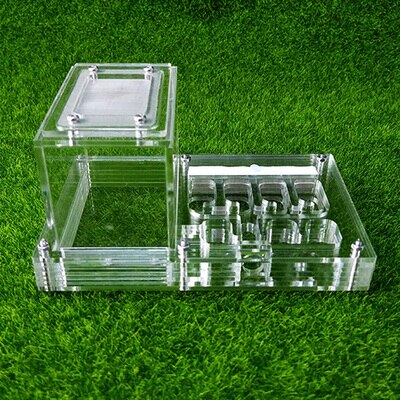 Transparante Mier Behuizing Nest Insect Kooi Boerderijen Feed Acryl Display Trapezium Box Ant Villa Kleine Huisdier Kooien Kid Educatief Speelgoed: new transparent