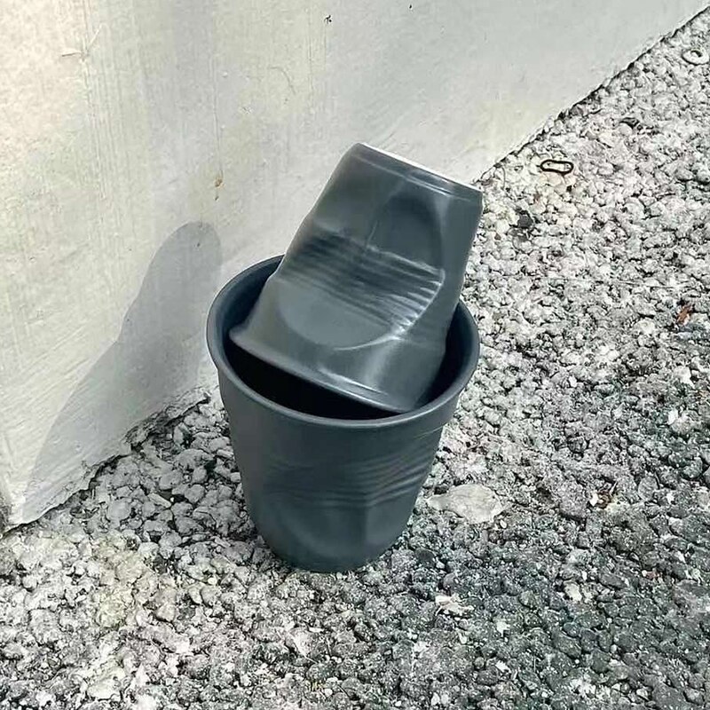 Tasse à café en céramique, tasse irrégulière en céramique, tasse de bureau à domicile, tasse à jus de lait de petit déjeuner, 2 pièces: Gris clair