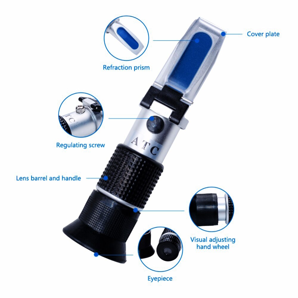 Honey Refractometer 58-90% Sugar Content Beekeeping Portable Refractometer Concentration Meter With ATC Honey Moisture Tester