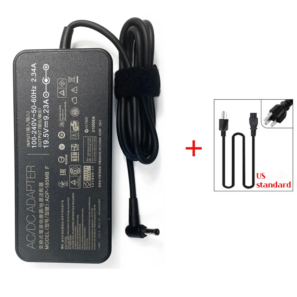 19.5v 9.23a 180w 5.5*2.5mm bærbar strømadapterlader til delta elektronikk adp -150rb b adp -180hb d tuf spilling  fx504g fx504ge: Rød