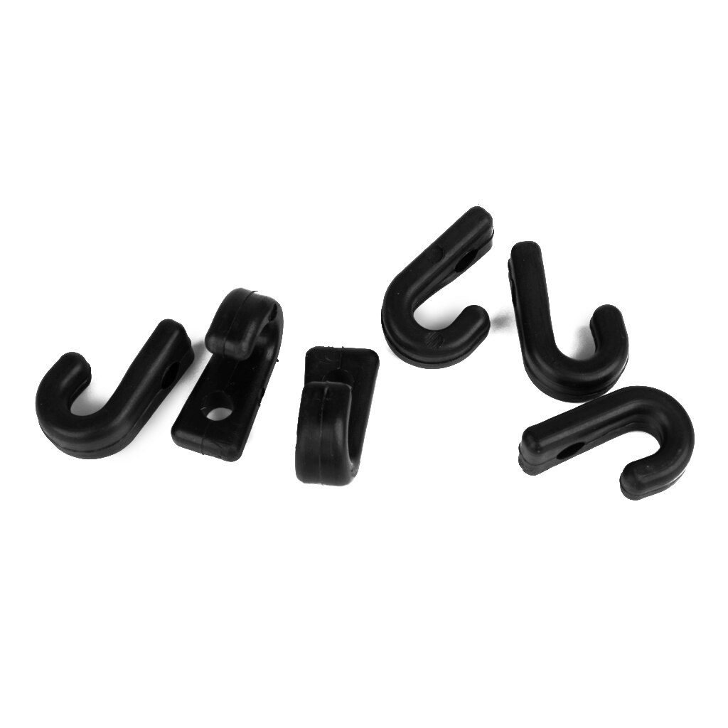 Strong Durable Nylon Lashing Hook Bungee Hook J-Shaped Lashing Hooks For Kayak Canoe Paddle Board Pack of 24PCS Black