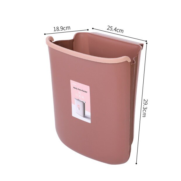 Hanging Folding Trash Cans Kitchen Wall Mounted Waste Bins Portable Bathroom Garbage Holders Dustbin Plastic Bin Waste Buckets: A