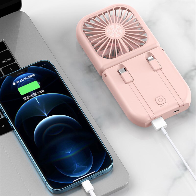 Mini Fan Portable For Handheld Rechargeable Fan Appliances Air Cooler Outdoor Travel Hand Fans With 5000 mAh Charging Treasure