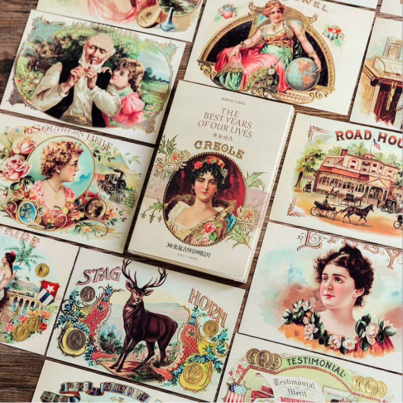 4 paquetes/lote de tarjetas postales de papel retro, negocio y tarjetas de invitación o felicitación marcador de decoración para lector al por mayor
