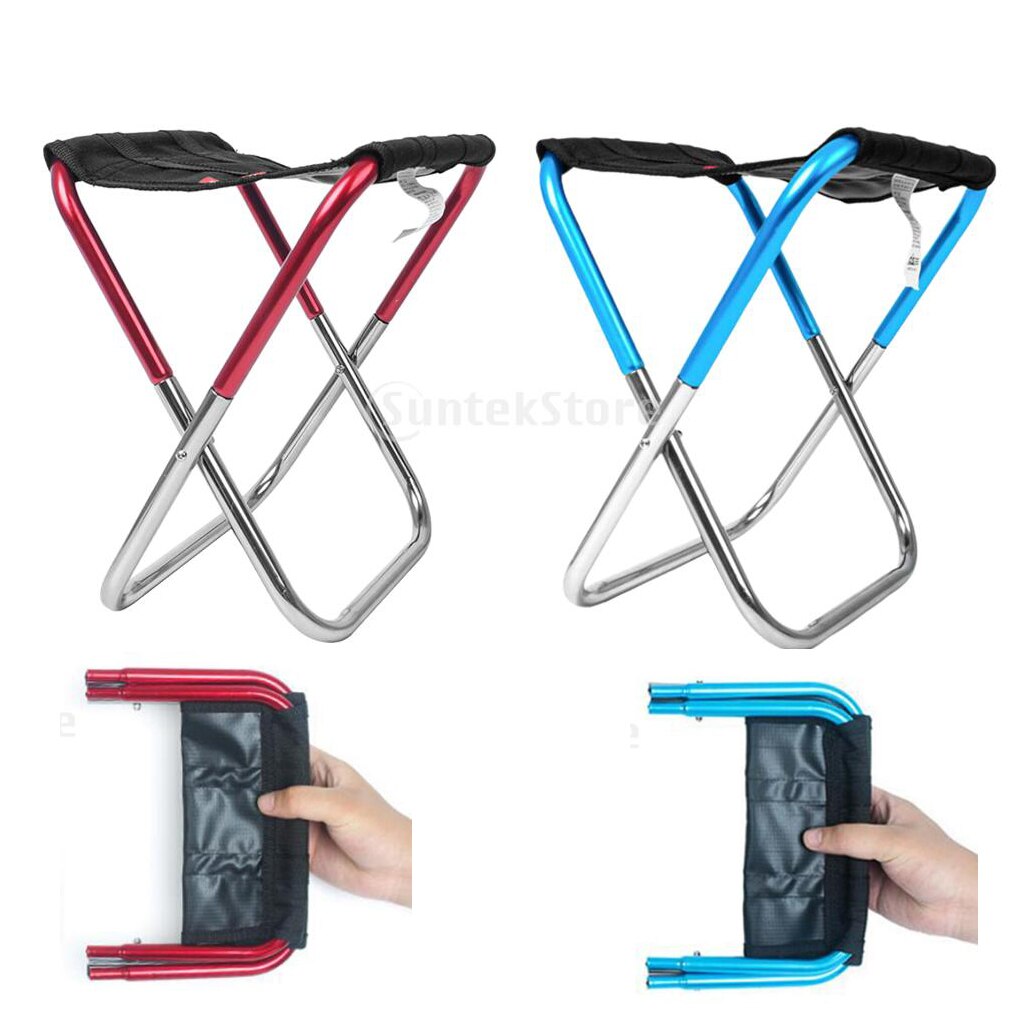 Mini Collapsible Chair Seat Outdoor Indoor Hiking Fishing Lawn Portable Folding Stool for BBQ Picnic Beach Train Queue Up