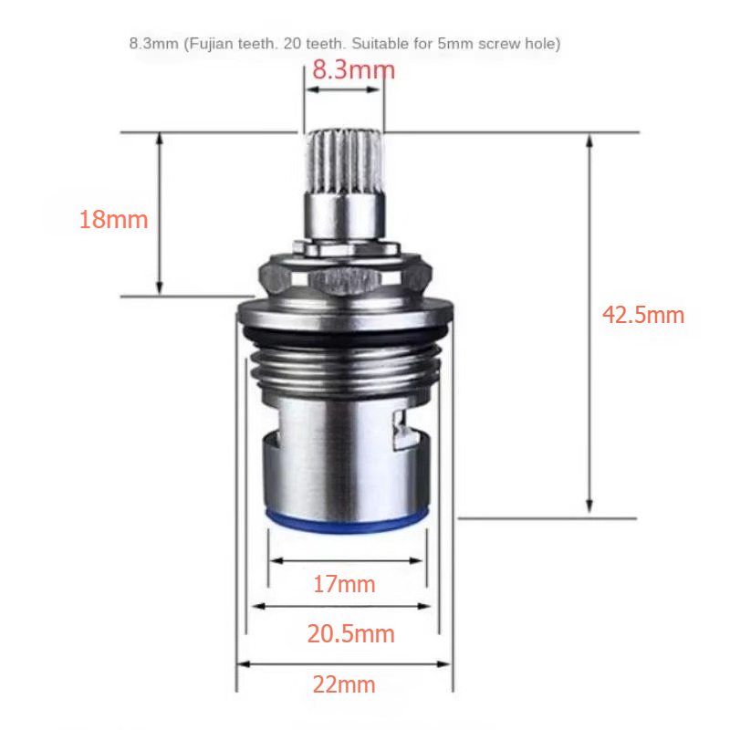 304 Stainless Steel Bath Kitchen Faucet Cartridge Replacement Part Ceramic Valve Stem Water Tap Cold Water