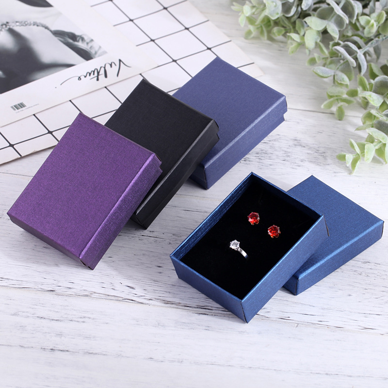 Vierkante Sieraden Doos 7X9X3cm Ketting Ring Box Voor Sieraden Multi Kleuren Sieraden Verpakking Geschenkdozen Oorbel Display Zwart Roze
