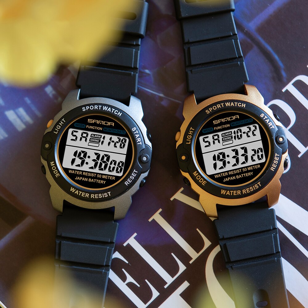 Sanda Fashionble Horloge Luxe Mannen Horloges Multifunctionele Digitale Waterdichte Elektronische Horloges Casual Outdoor Mannen Polshorloge