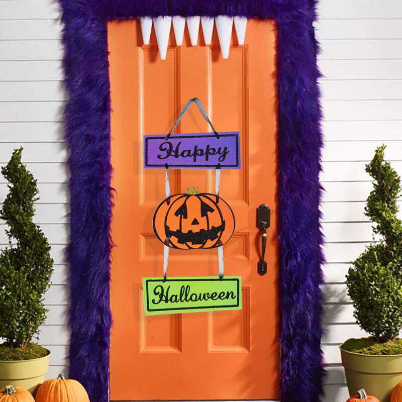 Halloween Pompoen Skelet Opknoping Banner Veranda Teken Welkom Teken Thuis Indoor/Outdoor Voordeur Veranda Yard Opknoping Decor Craft