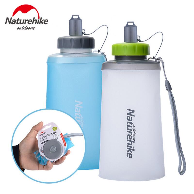 Naturehike-vejiga de agua a prueba de fugas, libre de BPA, botella de silicona de grado alimenticio, botella deportiva plegable de viaje para botellas de agua potable