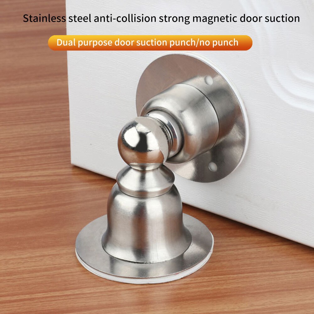 Rustfrit stål stærk magnetisk dørstop stop lydløs dørmagnet dørholder