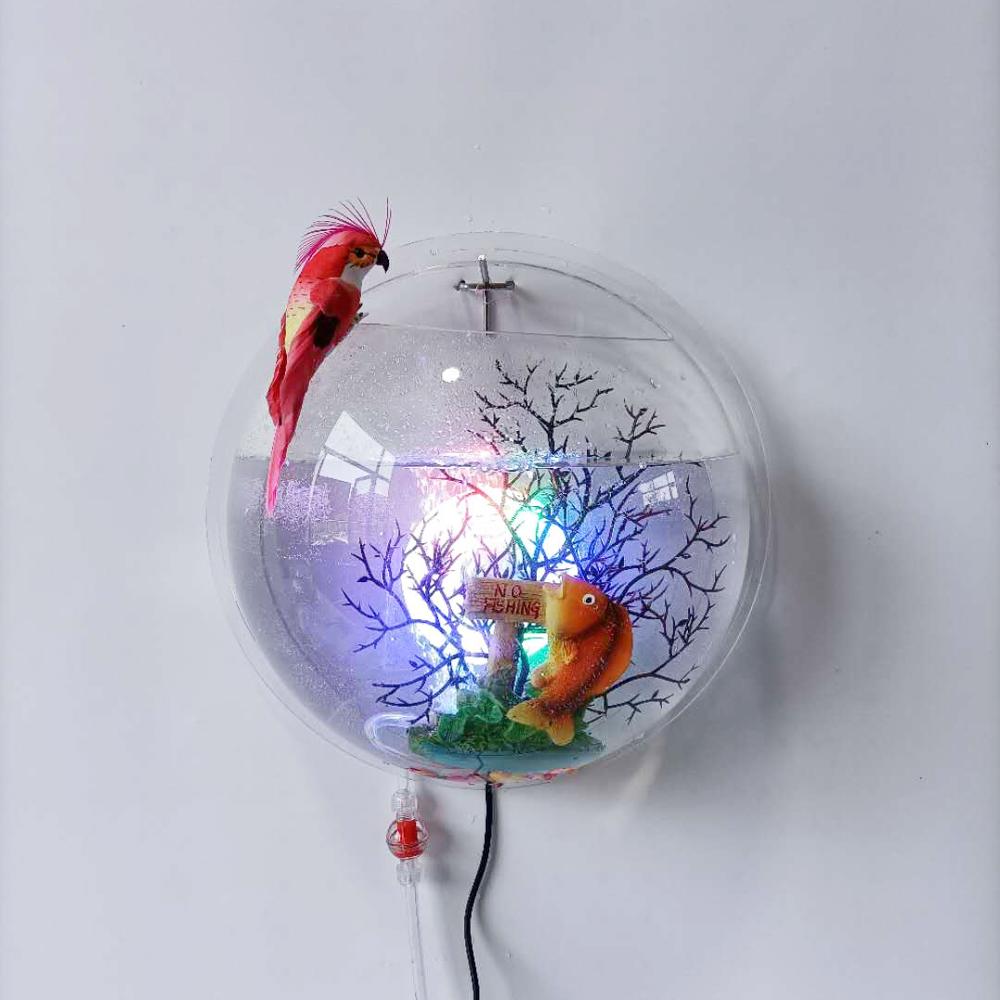 Acrylic Fish Bowl Wall-mounted Aquarium Fish Tank with Oxygen Device and Lighting Device Pet Products Betta fish