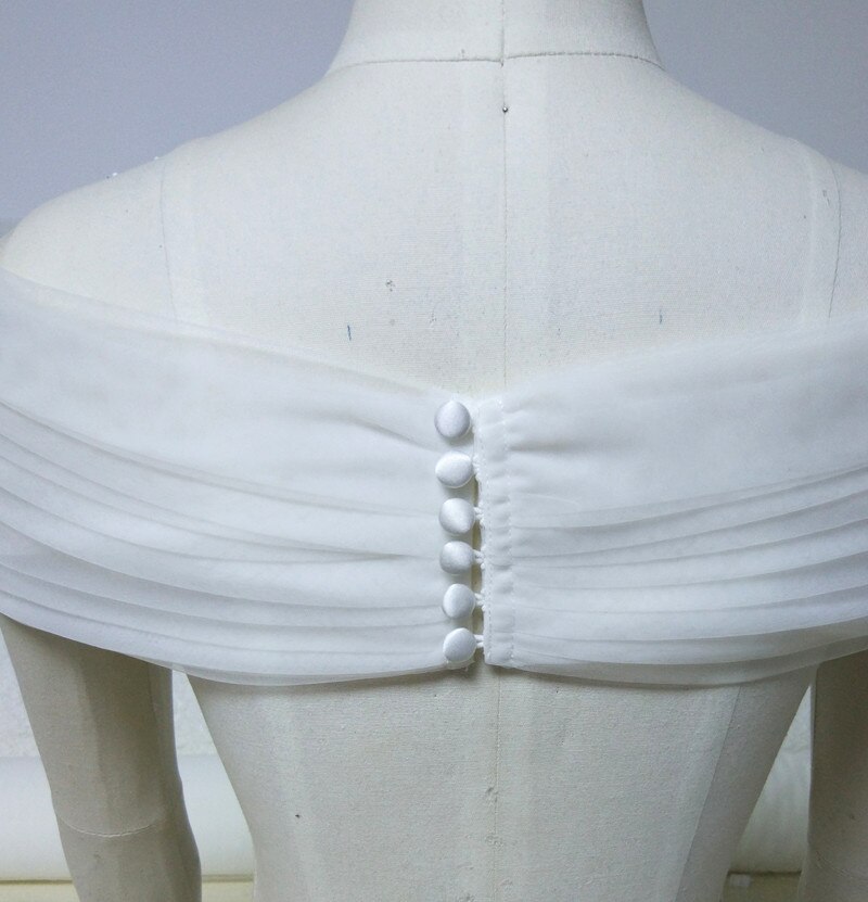 Kvinnor bröllop bolero jacka bridal wrap tyllillusion av axeln bridal capes brud tillbehör
