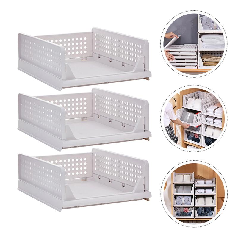 3 pièces tiroir Type vêtements boîte de rangement vêtements organisateur de vêtements