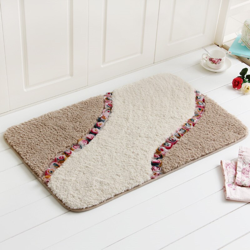 Woondecoratie pluche zachte warme vloermatten 40*60cm badmatten antislip badmatten waterabsorptie badkamer toiletmatten tapijtset: Meiguihuakai kameel