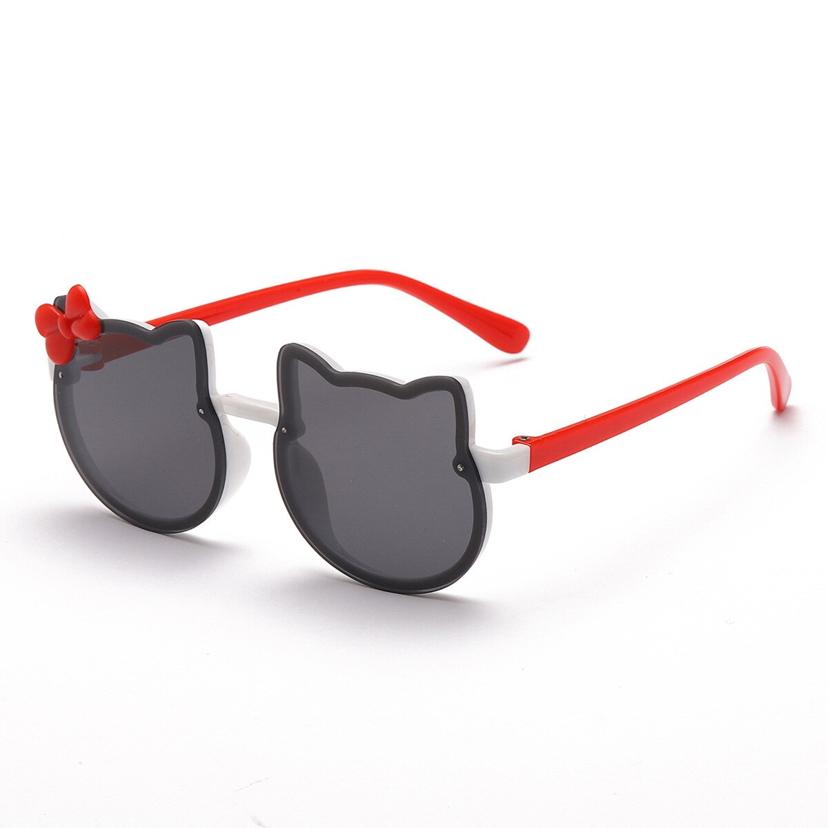 Gafas de sol de para niños y niñas, lentes de ojo de gato, UV400, anteojos bonitos, gafas de sol de conductor,: white red