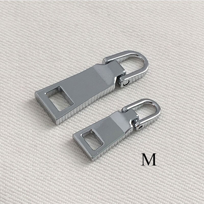 1PC Staccabile 3 #5 # Metallo Cursori E Ganci per Chiusure Lampo Estrattori cerniera lampo kit di Riparazione Chiusure Lampo Tirare per Sacchetti di Indumento di CUCITO Fai DA Te artigianato: leggero argento M