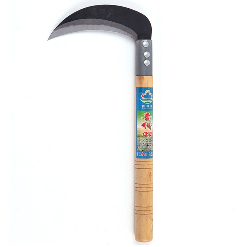 Faucille d'herbe de jardinage légère en acier au manganèse à longue poignée tranchante faucille à main pour désherber l'outil de jardin agricole