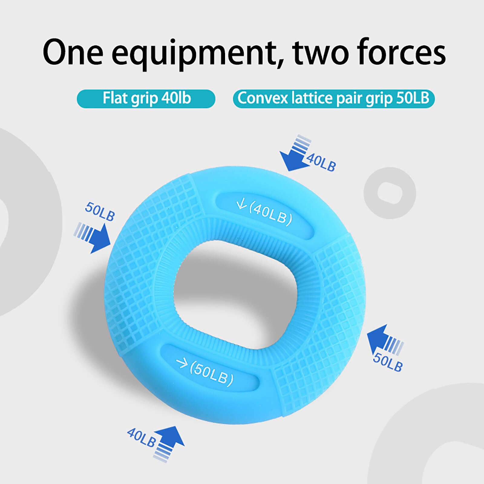 Grip Strength Trainer Ring Silicone Adjustable Hand Grip 20-80LB Gripping Ring Finger Forearm Trainer Carpal Expander Muscle