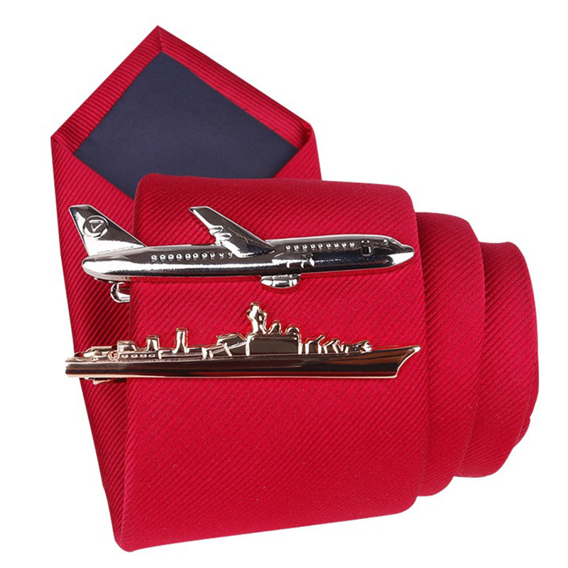 Mannen Tie Clip Leuke Stoomschip Dolfijn Vliegtuig Servies Vorm Tie Bar Wedding Party Pin Sieraden Clip Hoogwaardige Mannen