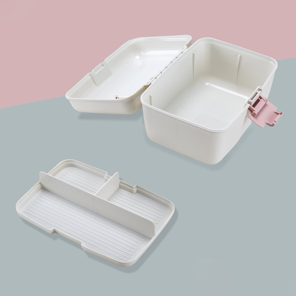 Multifunctional Home Double-Layer Medicine Cabinet Portable Medicine Storage Box Health Plastic Medicine Box