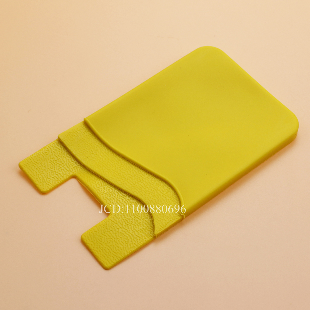 Tarjetero de silicona para teléfono móvil, funda tipo billetera, bolsillo para casi todos los teléfonos móviles: Dorado