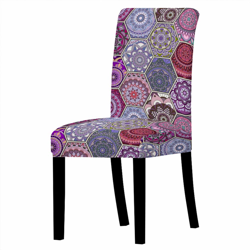 Funda para silla con estampado Floral de Mandala 3D, cubierta para sillas de comedor, espalda alta, decoración para fiestas y bodas: Style5