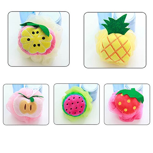 nueva forma de fruta suave baño Puff ducha esponja cuerpo espuma burbuja bola cuerpo Scrub productos de baño