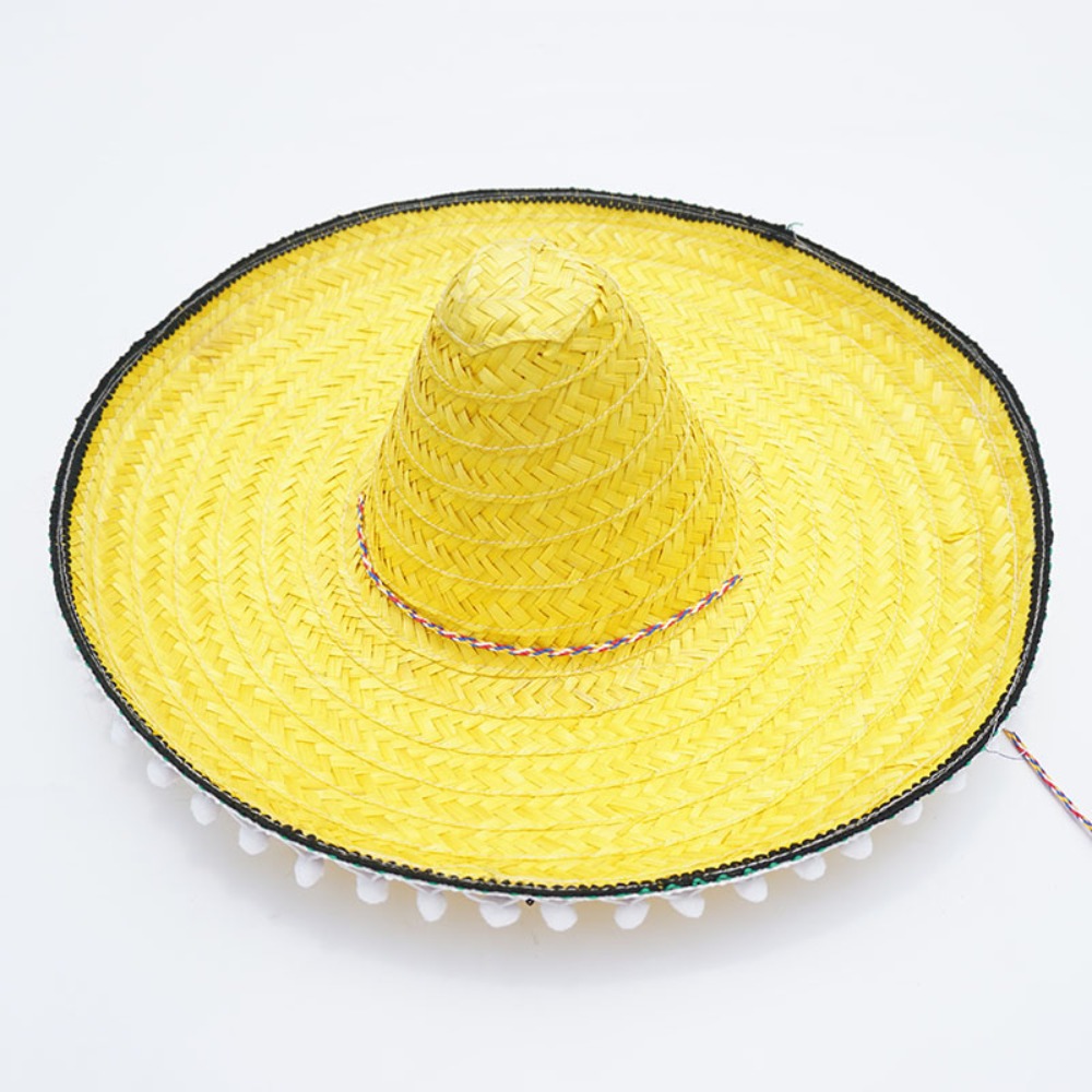 Sombrero de ala ancha de colores para hombre, Sombrero de paja para Mexicana, decoración para el sol, Halloween, Verano
