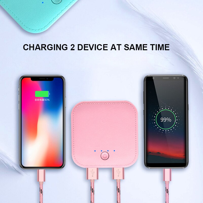 10000Mah Mini Power Bank Externe Batterij Dubbele Usb Output Powerbank Voor Huawei Iphone Android Samsung Mobiele Telefoon Poverbank