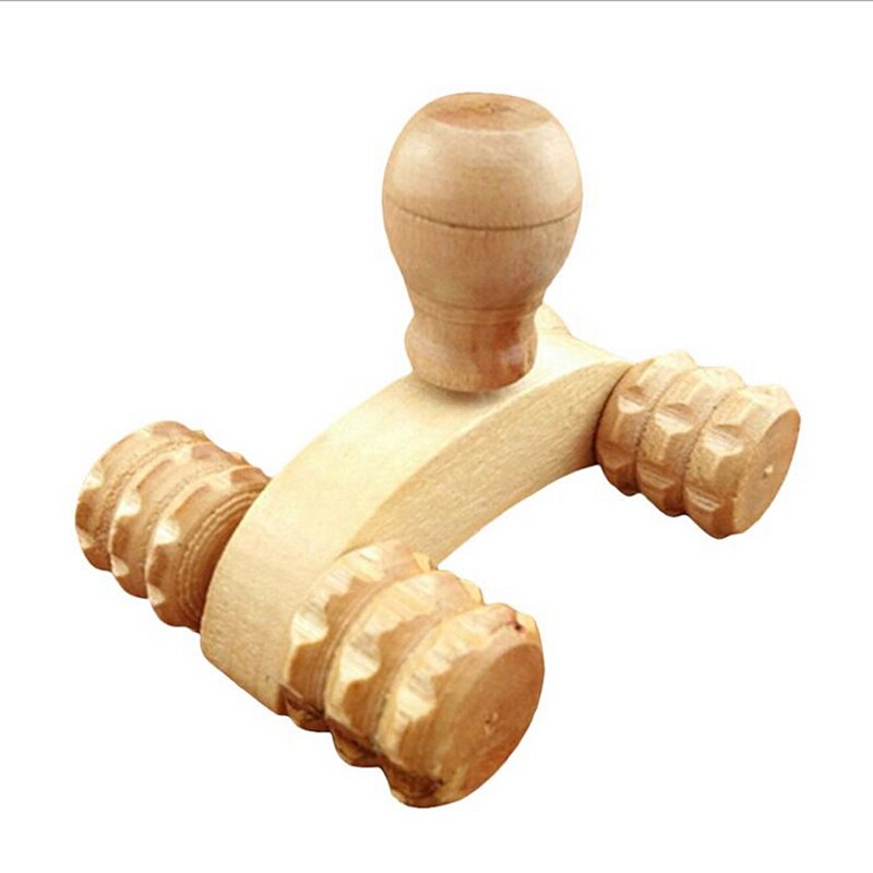 Rodillo de madera maciza de cuerpo completo para coche, herramienta de masaje de mano relajante, reflexología, para terapia corporal de pie y cara