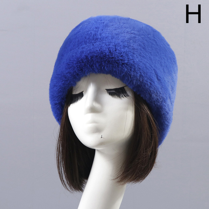 Moda Rrabbit Faux futro kozak styl rosyjski kobiety zimowe miękkie czapki narciarskie ciepłe okrągłe płaskie czapki kobiece nakrycia głowy: H