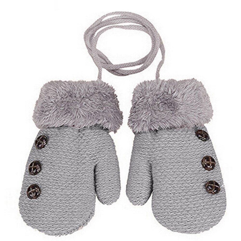 nouveaux enfants moufles hiver laine bébé tricoté gants enfants corde bébé moufles pour enfants 1-3 ans