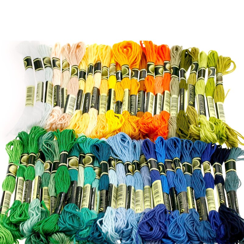 100pcs Multi-Color DIY Cross Stitch Cotton Blended Embroidery Thread Floss Home Sewing Crafts