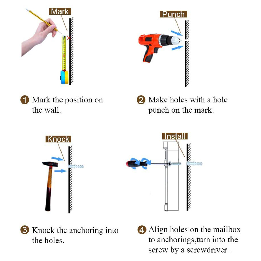 Outdoor Lockable Wall Mounted Hanging Iron Post Letter Box Mailbox with Key Password Mailbox Outdoor Letterbox Wall Box