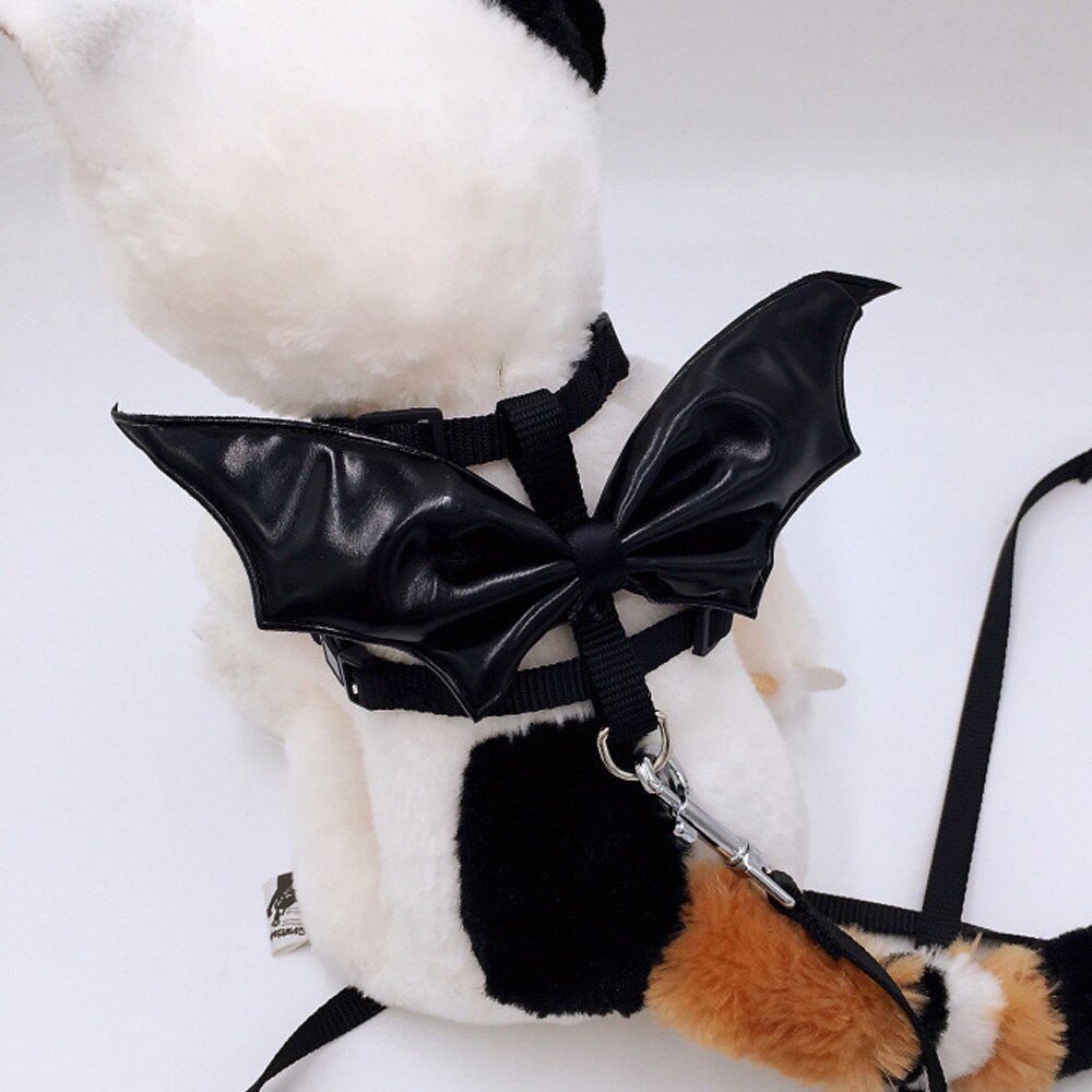 Behogar Leuke Halloween Huisdier Bat Wings Leash Harness Set Voor Kat Hond Pet Puppy Halloween Cosplay Maskerade Partij Kostuum Maat S