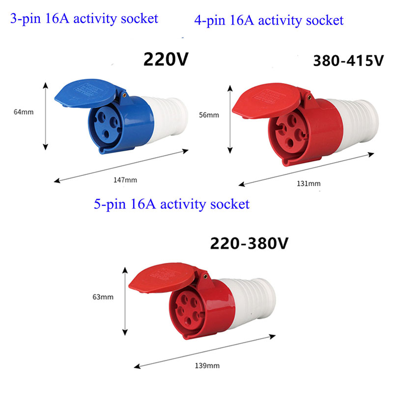 16A Lndustrial Plug Waterproof Explosion-proof Aviation Plug Docking Socket Connector Three-phase Electric 3-core 4-core 5-hole