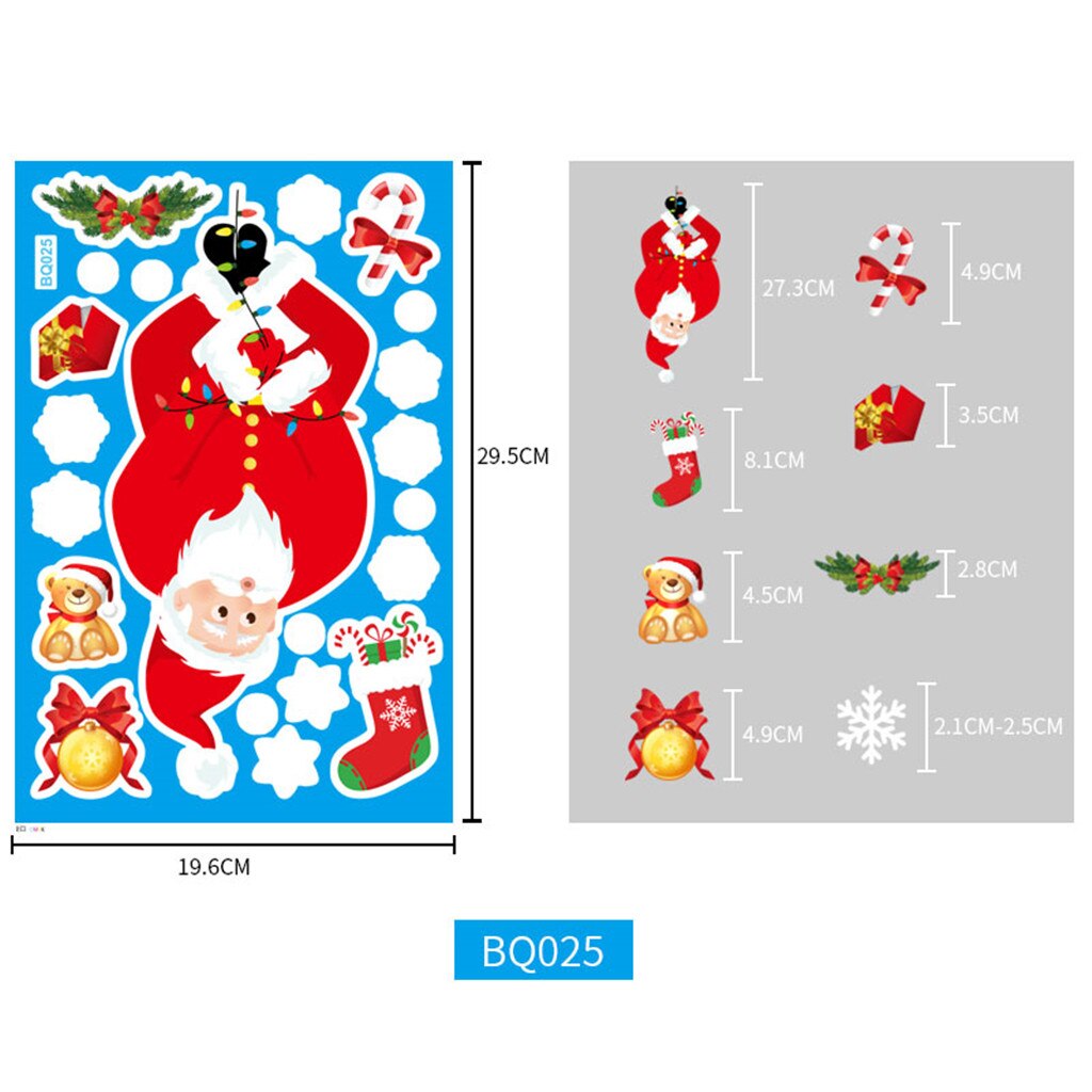 Christmas Snowman Snowflake Electrostatic Sticker Window Kids Room Year Wall Stickers Home Decals Decoration Wallpaper